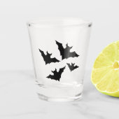 Verre A Shot Halloween chauves-souris noires cool éffrayant (Devant)