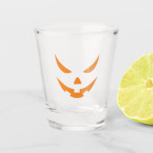 Verre A Shot Halloween Citrouille éffrayant Orange Jack-o'-lant (Devant)