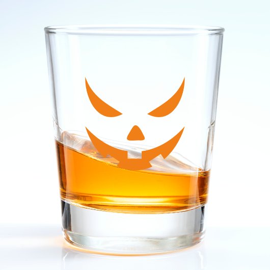 Verre A Shot Halloween Citrouille éffrayant Orange Jack-o'-lant