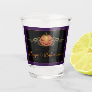 Verre A Shot Halloween Jack-o-lanterne effrayant   Violet
