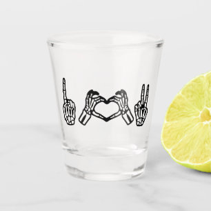 Verre A Shot Halloween Langue des signes main I Coeur Paix