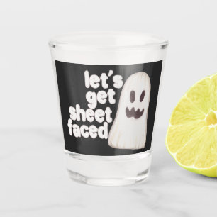 Verre A Shot Halloween Obtient Feuille Face Humour