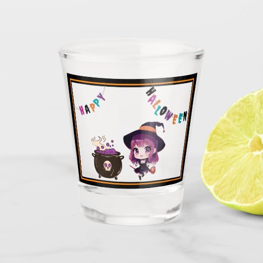 Verre A Shot Halloween/sorcière/automne/octobre (Devant)