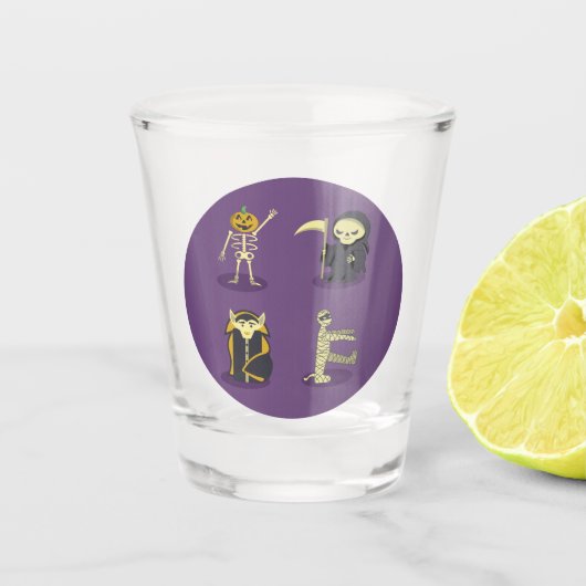 Verre A Shot Halloween Squelette Dracula Mummy Griffe Reaper (Devant)