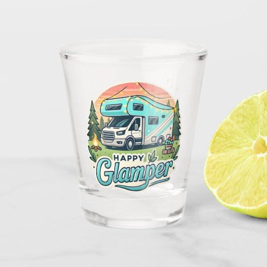 Verre A Shot Happy Glamper Shot Glass - Sip in Style (Devant)