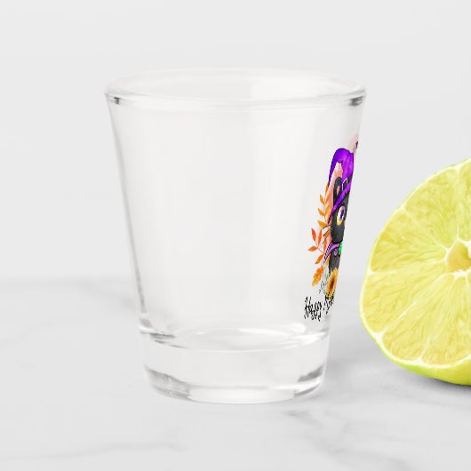 Verre A Shot Happy Meow-o-ween -Chat Sorcière Noire (Gauche)