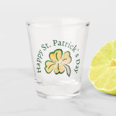 Verre A Shot Happy St. Patrick`s Day Shamrock Clover (Devant)
