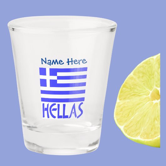 Verre A Shot Hellas Drapeau grec Personnalisation bleue
