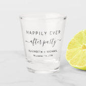 Verre A Shot Heureusement Jamais Après Le Mariage De Fête Faveu (Devant)