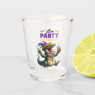 Verre A Shot Heureux Mardi Gras Alligator