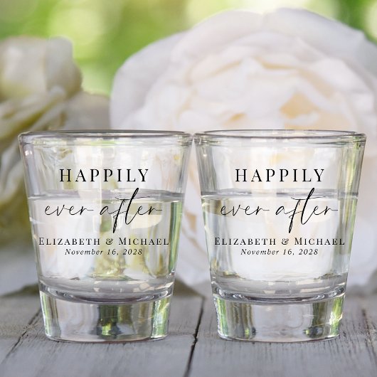 Verre A Shot Heureux toujours après Mariage