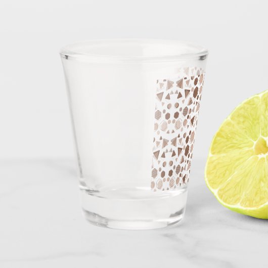 Verre A Shot Hexagon & Triangle rose & Brown sur Motif blanc (Gauche)