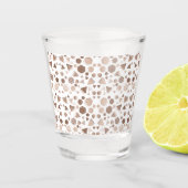 Verre A Shot Hexagon & Triangle rose & Brown sur Motif blanc (Devant)