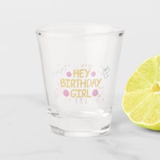 Verre A Shot Hey Fille d'anniversaire Verre à Shot Floral Rose,