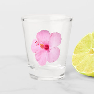 Verre A Shot Hibiscus rose Fleur tropicale