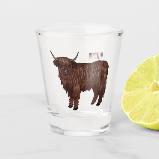 Verre A Shot Highland cow (Devant)