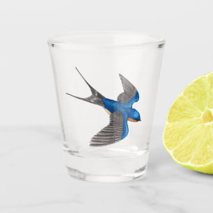 Verre A Shot Hirondelle de grange de vol