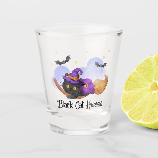 Verre A Shot Hisses de chats noirs (Devant)