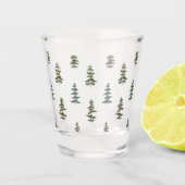 Verre A Shot Hiver branché | Motif d'arbre de Noël (Devant)