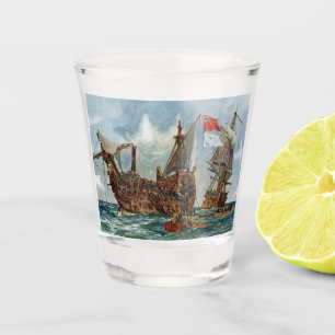 Verre A Shot HMS Nottingham et cuirassé Mars 1703