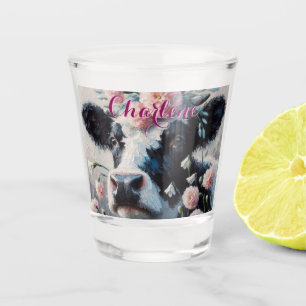Verre A Shot Holstein Cow oeillets ferme personnalisée