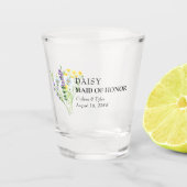 Verre A Shot Homme d'honneur Fleur sauvage Meadow Mariage Perso (Devant)