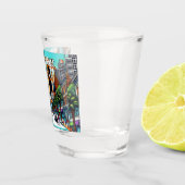 Verre A Shot Houston, Texas Downtown City View Art Abstrait (Droite)