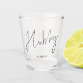 Verre A Shot Hubby Script Date Mariage Keepsaké Cadeau (Devant)