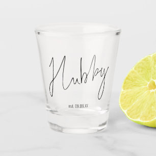 Verre A Shot Hubby Script Date Mariage Keepsaké Cadeau