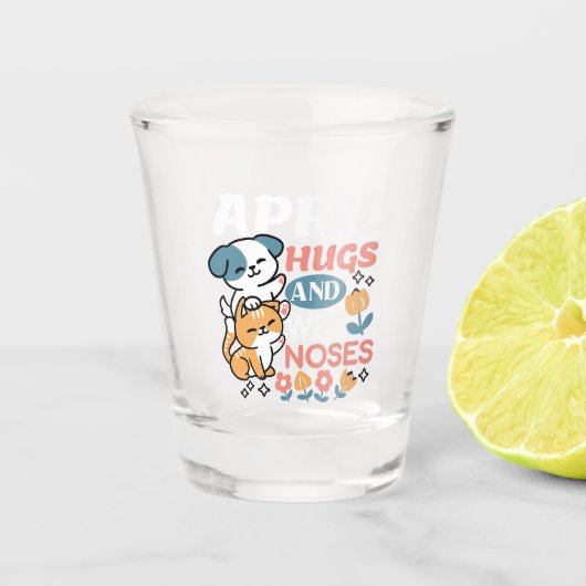 Verre A Shot Hugs, Nez Humide et Vibes de Printemps - Animaux d (Devant)