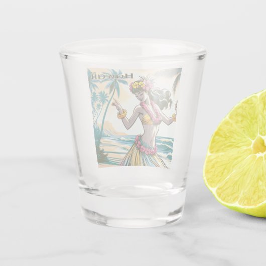 Verre A Shot Hula Dancer sur Hawaii (Dos)