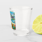 Verre A Shot Hula Dancer sur les îles Hawaiiennes Aloha (Droite)