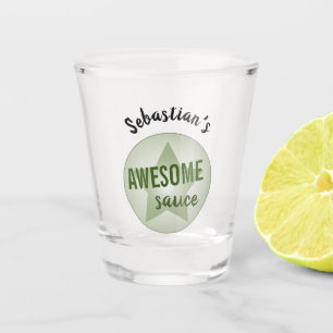 Verre A Shot Humoristique Green Star Sauce géniale Nom personn