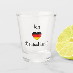 Verre A Shot "I Heart Germany" Allemand Pride World Traveller