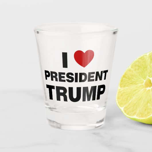 Verre A Shot I Love Président Trump Heart (Devant)