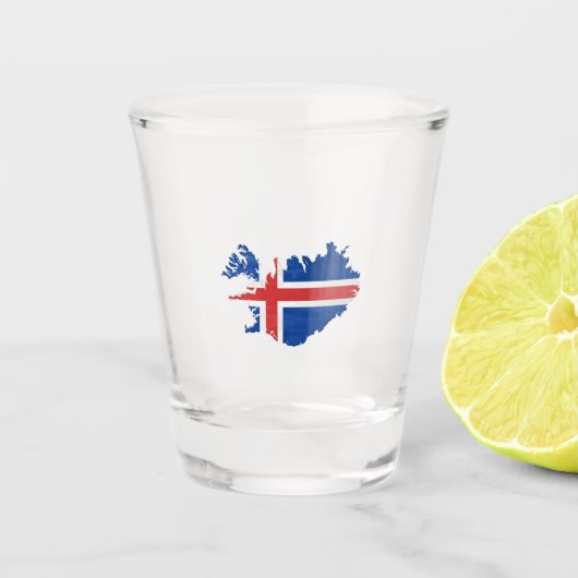 Verre A Shot Iceland flag and map (Devant)