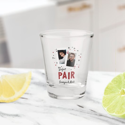 Verre A Shot Idéal Pair Casino Thème Couples Photo Favoriser