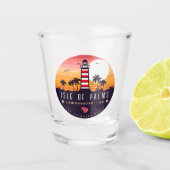 Verre A Shot Ile des Palms phare SC Retro Sunset Souvenirs (Devant)