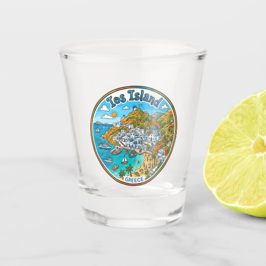 Verre A Shot Île d'ios Grèce (Devant)