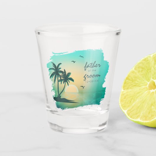 Verre A Shot Île tropicale Père de la chambre Turquoise ID581 (Devant)