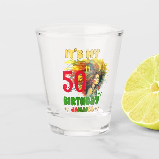 Verre A Shot Ile Vibes Jamaïque Anniversaire Groupe de Filles C (Devant)