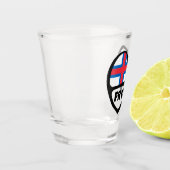 Verre A Shot Îles Féroé Code de pays Coeur du drapeau, FRO (Gauche)