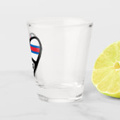 Verre A Shot Îles Féroé Code de pays Coeur du drapeau, FRO (Droite)
