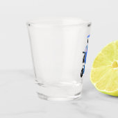 Verre A Shot Illustration amusante du mélangeur de ciment bleu (Gauche)