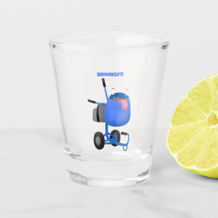 Verre A Shot Illustration amusante du mélangeur de ciment bleu
