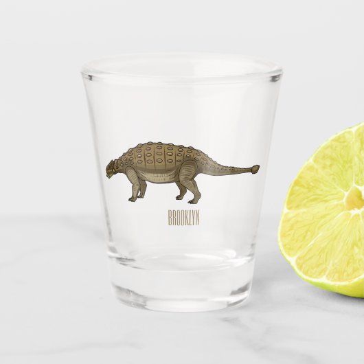 Verre A Shot Illustration d'Ankylosaurus (Devant)