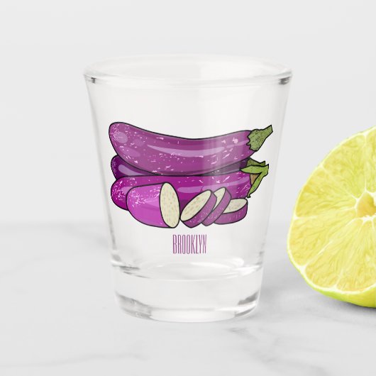 Verre A Shot Illustration d'aubergine (Devant)