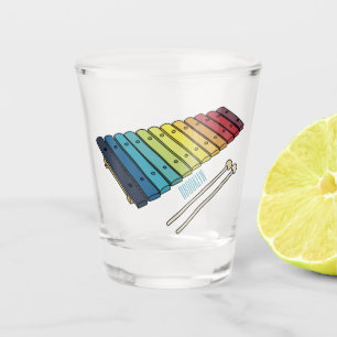 Verre A Shot Illustration de bande dessinée en Xylophone