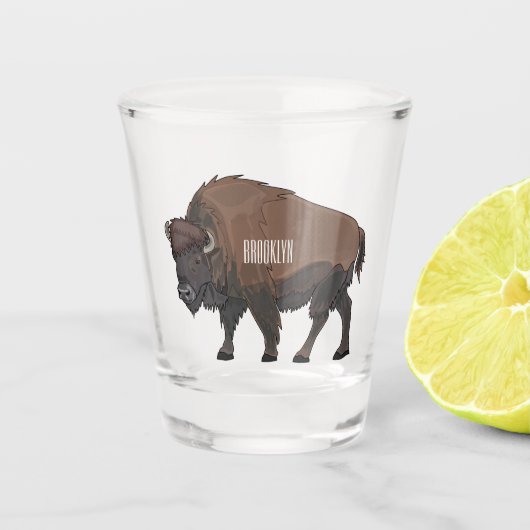Verre A Shot Illustration de bison (Devant)