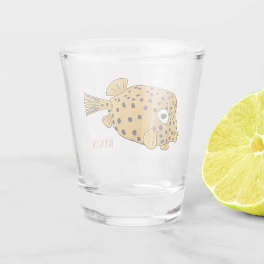 Verre A Shot Illustration de boxfish jaune (Dos)